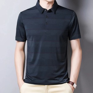 Men's <b>Red</b> Short Sleeve Polyester/Cotton Vintage Eco-Friendly Solid Casual Breathable Pique Knitted for Shirt - Product Image 2