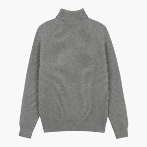 เสื้อสเวตเชิ้ตผู้ชายแบบสั่งทำพิเศษ ผ้าขนแกะเมอริโน 100% แบบสวมหัว ถักลายริบ 12GG เสื้อถักไหมพรม ผลิตโดย Maanify2026 - Product Image 2