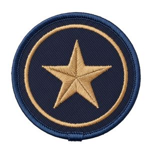 Insignia de Blazer Bordada Azul Marino con Estrella Dorada y Compás para Uniforme de Logia, Distintivo Masónico Personalizado - Product Image 3