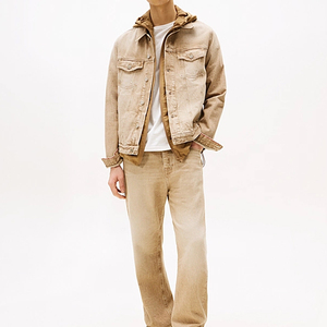 Veste en jean pour homme, personnalisable, respirante, mode hiver, vente en gros, logo personnalisé, couleur unie - Product Image 3