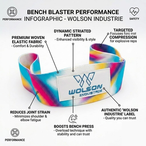 Banda de Resistencia de Neopreno Wolson Industry Bench Blaster Premium, Banda de Soporte de Alta Resistencia para Entrenamiento de Fuerza y Levantamiento de Pesas - Product Image 6