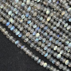 Cuentas redondas lisas de labradorita brillante AAA, tira de 16 pulgadas, 5-6 mm, cuentas de piedras preciosas de labradorita natural para la fabricación de joyas al por mayor - Product Image 4
