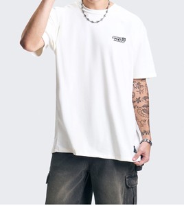 Trendy Fashion Oversized <b>Stand</b> Twill T-Shirts <b>Drop</b> Shoulder Men's Solid Color Digital Printing Custom OEM ODM Manufacturer - Product Image 4