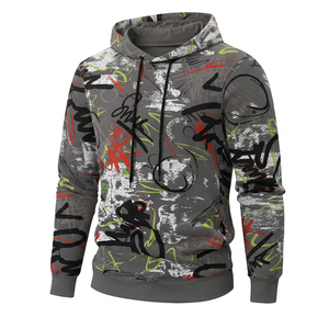 เสื้อฮู้ดดี้ผู้ชายสีฟ้าอ่อนแบบสวมหัว สไตล์วินเทจ สตรีทแวร์ ผลิตตามสั่ง ขายส่ง ผ้าโพลีเอสเตอร์ 100% ระบายอากาศได้ดี มีซับใน - Product Image 2