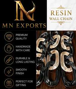MN EXPORTS งานประติมากรรมเรซิ่นรูปโซ่ติดผนัง สีฟ้าใส งานแฮนด์เมด สำหรับตกแต่งงานปาร์ตี้ งานรับปริญญา และตกแต่งบ้าน - Product Image 5