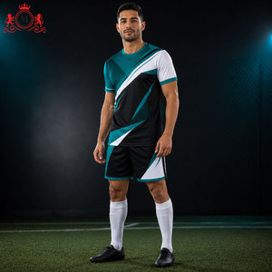 ชุดเสื้อฟุตบอลแบบซับลิเมชั่นสำหรับผู้ชาย กางเกงขาสั้น ชุดยูนิฟอร์มฟุตบอลผู้ใหญ่ ผ้าโพลีเอสเตอร์ระบายอากาศ ตรวจจับรอยตะเข็บ - Product Image 5