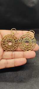 Magnifiques Boucles d'Oreilles Longues Pendantes en Labradorite Naturelle Éclatante, en Laiton Massif Plaqué Or, Design Perlé, Serties en Bezel, Faites à la Main, Tendance - Product Image 2