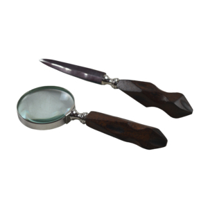 Loupe avec coupe-papier et manche en bois pour la maison, le bureau, la lecture de livres, la lecture de cartes, les guides nautiques et les objets de collection - Product Image 1