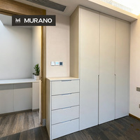 Armoire de rangement intégrée pleine hauteur avec tiroirs latéraux, poignée invisible, pour maison, villa, chambre à coucher, avec aménagement 3D personnalisé gratuit