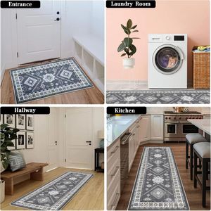 Kitchen Rugs <b>Runner</b> Sets 3 Non-Slip Farmhouse Kitchen Floor Mat <b>Carpet</b> Washable Doormat for Hallway and Entryway - Product Image 3