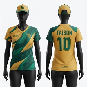 เสื้อดิสก์กอล์ฟผู้หญิง 160 GSM โพลีเอสเตอร์พรีเมียม ระบายอากาศได้ดี ซับเหงื่อ สีเขียวทอง แผ่นสีทอง พิมพ์ลายแบบซับลิเมชั่นตามสั่ง - Product Image 1
