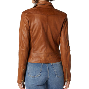 Women's Stylish Trendy Printed <b>Long</b> Sleeved <b>Leather</b> <b>Jacket</b> Breathable Quick Dry Zipper Winter High Quality Customized Finished - Product Image 2