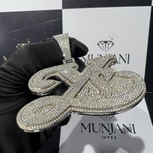 Joyería de Lujo Hip Hop con Diamantes VVS de Corte Brillante, Engaste en Canal, Certificado IGI, Letra Personalizada, Plata de Ley 925, Unisex para Fiestas - Product Image 4