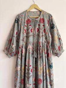 Handmade Indian Cotton One-piece <b>Kaftan</b> Dress Lightweight Quick Dry <b>Beach</b> Cover up Boho Summer Plus Size Tropical Print - Product Image 4