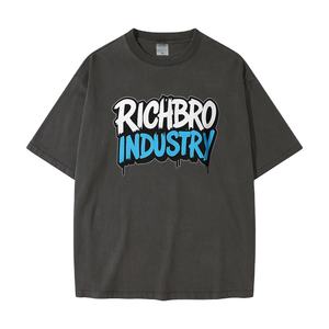 Camiseta de algodón informal para el día a día para hombre, ropa de calle básica con estampado personalizado de ajuste relajado del fabricante OEM/ODM Richbro Industry - Product Image 4