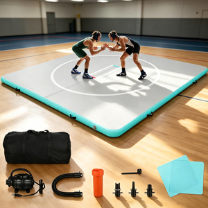 Colchoneta Inflable de Lucha Libre de 16 pies/13 pies/10 pies, Colchonetas de Jiu Jitsu <span class=keywords><strong>para</strong></span> Gimnasia en Casa, Interior y Exterior, BJJ, MMA, Grappling, Judo, Boxeo - Product Image 1