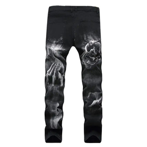 GENERSA SPORTS Jeans Rectos de Cintura Media para Hombre, Transpirables, Ligeros, Lavado Enzimático, Tela Vaquera de Pana, Diseño Liso, Estilo Hip Hop - Product Image 2