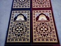 Tapis de prière personnalisés luxueux en jacquard tufté lavables, rouleaux de tapis doux en velours pour mosquées, tapis imprimés pour la famille