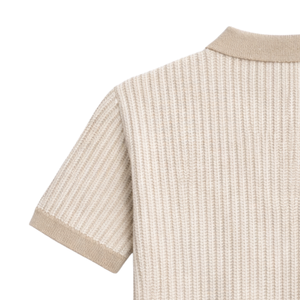 Polo en maille beige pour homme, manches courtes, respirant, coupe ajustée, style décontracté, idéal pour l'été, qualité supérieure, vêtements de style - Product Image 4