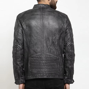 Chaqueta de Cuero Informal con Dos Bolsillos Interiores, Cuello Alto, Diseño Único, Manga Larga, Atuendo Moderno - Product Image 3