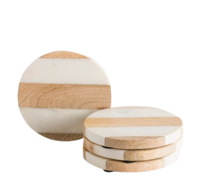 Juego de posavasos para decoración de Mesa de Piedra de mármol con soporte de madera, nuevo diseño, precio al por mayor, 2025, utensilios de cocina más vendidos, posavasos de café - Product Image 2