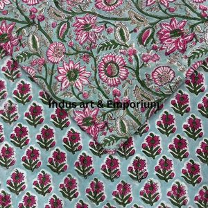 Block Print Cotton Cambric 60X60 Running Fabric Traditional Jaipuri Print Cotton Fabric - Product Image 6