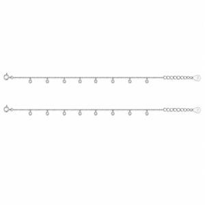 Chaîne de cheville pendante en argent sterling 925 avec zircone cubique pour femme, minimaliste, délicate, pour usage quotidien, cadeau de fête, finition polie - Product Image 5