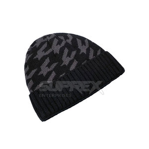 Eco Friendly 100% <b>Wool</b> Knitted <b>Beanie</b> <b>Hat</b> High Quality Soft Warm Common Adjustable Unisex Bulk - Product Image 2