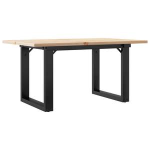 Table basse en bois massif de pin et acier avec structure en O, dimensions 31,5''x19,7''x15,7'' - Product Image 6