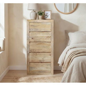 ตู้ลิ้นชักไม้โอ๊คแท้แบบแขวนสำเร็จรูป 5 ช่อง ดีไซน์อินเดียรุ่นล่าสุด สำหรับใช้ในบ้านหรือสำนักงาน - Product Image 1