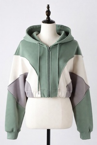 Women Crop Top Hoodie Cotton Fleece <b>Cropped</b> Sweatshirt Oversized Streetwear Custom - Product Image 5