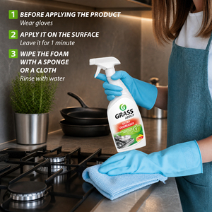 Professional Kitchen Degreaser <b>Spray</b> 600ml - GRASS Azelit Heavy-Duty Alkaline Foam <b>Cleaner</b> for Ovens, Cooktops & Grills - Product Image 5