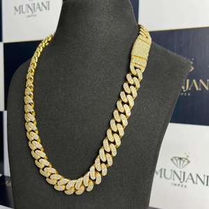 Collier à maillons personnalisé en argent et or, pierres brillantes, style hip-hop, chaîne de luxe, bijou élégant et tendance, cadeau unisexe - Product Image 4
