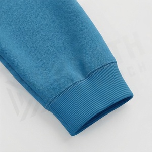 Ensemble de survêtement bleu à capuche pour homme, couleur unie, décontracté, sweat-shirt et pantalon long en coton avec logo imprimé sur le devant - Product Image 6