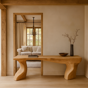 Table console en bois massif moderne artisanale Courbe naturelle Entrée pour la maison Salon Salle à manger Utilisation hôtelière Meubles de maison durables - Product Image 5
