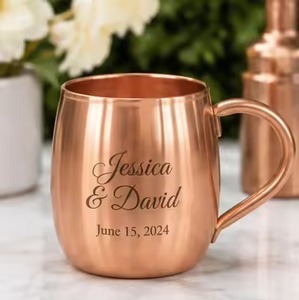 Taza de cobre con asa trenzada de diseño personalizado, estilo vintage, ecológica. - Product Image 1