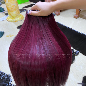 วิกผมตรงมีหนังกำพร้าเรียงซ้อนสองชั้นเบอร์กันดี - Product Image 4