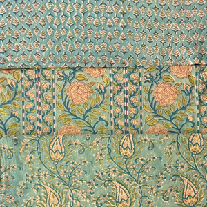 Tissu en coton imprimé à la main, motif Jaipuri traditionnel, 60x60 cm, pour robes - Product Image 2