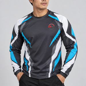 Maillot de motocross à prix bas, tissu respirant, coupe confortable, construction durable, maillot de moto pour course de motocross. - Product Image 1