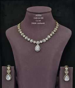 Conjunto de Collar y Pendientes de Plata con Circonita Cúbica 12434, Diseño de Gota de Pera, Chapado en Rodio, Joyería Nupcial para Boda, Compromiso, Fiesta, Regalo - Product Image 3
