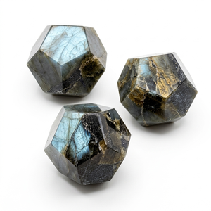 คริสตัลโดเดคาhedron หินลาบราดอร์หินโดเดคาhedron ผู้ค้าส่งอัญมณีบําบัดหินธรรมชาติคริสตัลหัตถกรรมผู้ค้าส่ง - Product Image 1