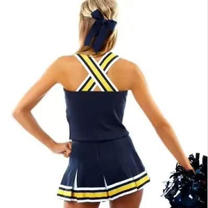 Custom Cheerleading Uniform Set Women Girls Polyester Cheerleader Outfit Crop Top Pleated <b>Skirt</b> Team Sports Wear OEM Logo - Product Image 4