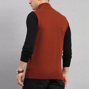 Pulls en tricot pour hommes chauds et élégants pour l'hiver, avec fermeture éclair, logo brodé personnalisé - Product Image 2