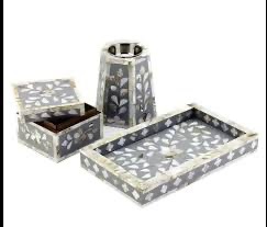 ILAHI's Indian Handmade <b>Bone</b> Horn and Pine Wood Black Inlay AROMATIC Incense Burner Box and Tray Set All-<b>Season</b> Indian Incense - Product Image 4