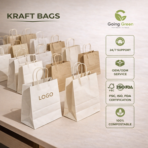 Bolsa de Regalo de Papel Kraft Personalizada de Lujo para Ropa, MOQ Bajo, con Logotipo de Marca Privada para Promoción en Supermercados - Product Image 1