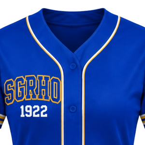 Camiseta de béisbol de la hermandad griega Sigma Gamma Rho para mujer, diseño de letras personalizadas, con botones al frente, manga corta, ropa al por mayor - Product Image 3