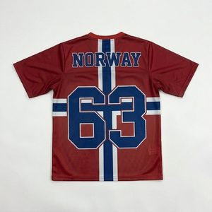 เสื้อฮอกกี้น้ำแข็งนอร์เวย์ แบบยูนิเซ็กซ์ คอวี แขนสั้น พิมพ์ลายแบบซับลิเมชั่น ระบายอากาศได้ดี ผ้าโพลีเอสเตอร์ตาข่าย ซึมซับเหงื่อ ใส่สบายในฤดูร้อน - Product Image 4