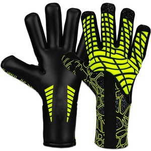 Guantes de portero de fútbol profesional con palma de látex de agarre fuerte, protección para los dedos, transpirables, con logo personalizado, para fútbol sala. - Product Image 1