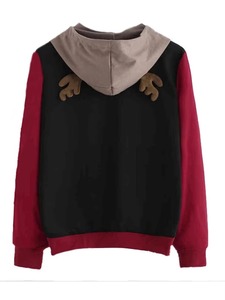 Sweat à capuche unisexe personnalisé de Noël avec motif renne 3D et bois de cerf, pull fantaisie, pull de Noël moche, sweats à capuche pour femmes et hommes - Product Image 2