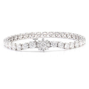 Round Cut <b>Iced</b> <b>Out</b> Hip Hop 925 Sterling Silver Bracelet Fine Jewelry Moissanite Diamond Tennis <b>Chain</b> GRA Certified Bracelets - Product Image 2